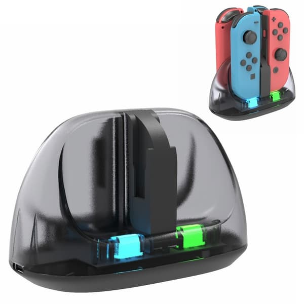 Laddare för kontroller kompatibla med Nintendo Switch Joy-Con Laddningsstation Svart