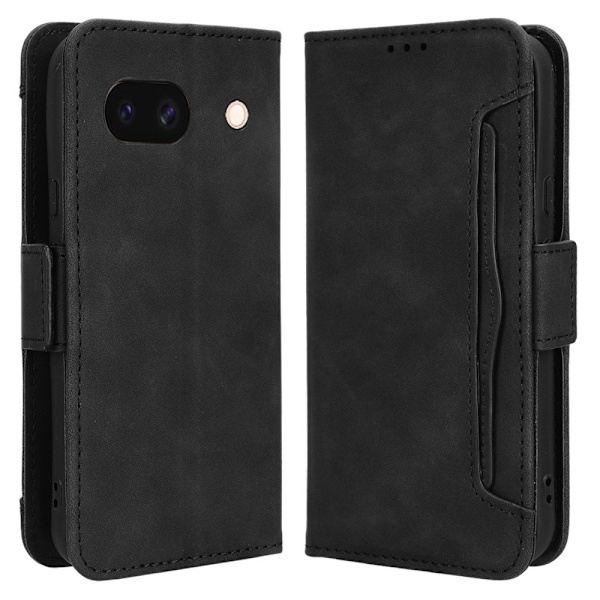 Google Pixel 8a Useita korttipaikkoja Puhelimen Lompakkokotelo - Musta Black