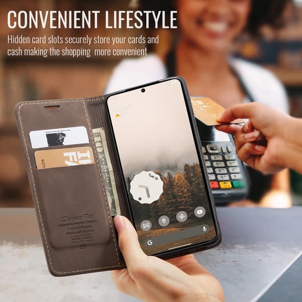 CASEME Telefonlommebokdeksel med stativ til Google Pixel 11 Pro og Google Pixel 11 Brown