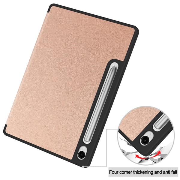 Trifoldet stativ Smart Taske til Samsung Galaxy Tab S10 Lite Pink gold