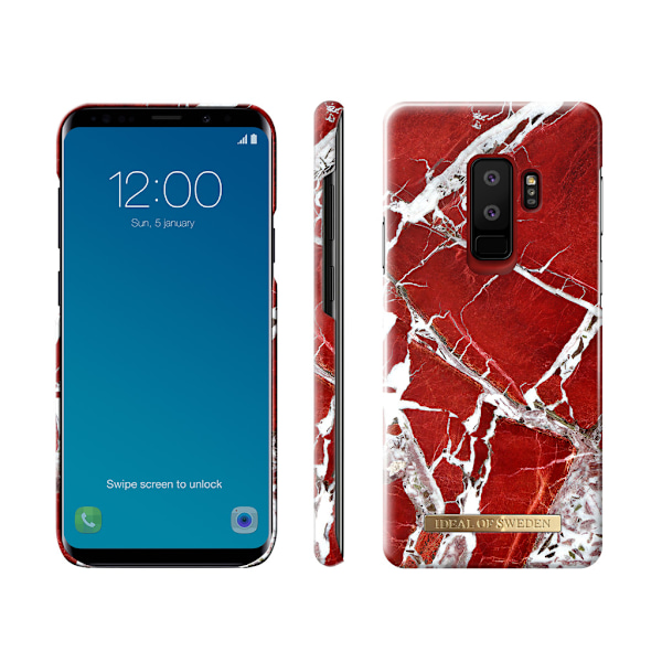 iDeal Of Sweden Samsung Galaxy S9 Plus - SCARLET RED MARBLE Röd