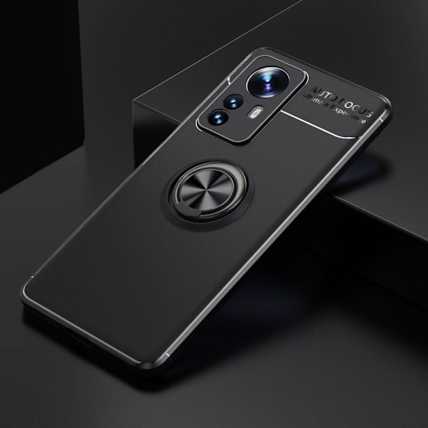 Xiaomi 12 Pro sormirengastuki (sisäänrakennettu metallilevy) kotelo Black