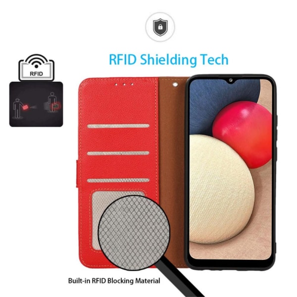 KHAZNEH RFID Block Samsung Galaxy Xcover 6 Pro Plånboksfodral - Röd