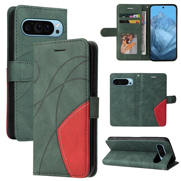 Til Google Pixel 9 / 9 Pro KT - serie - 1 dobbeltfarve etui Green