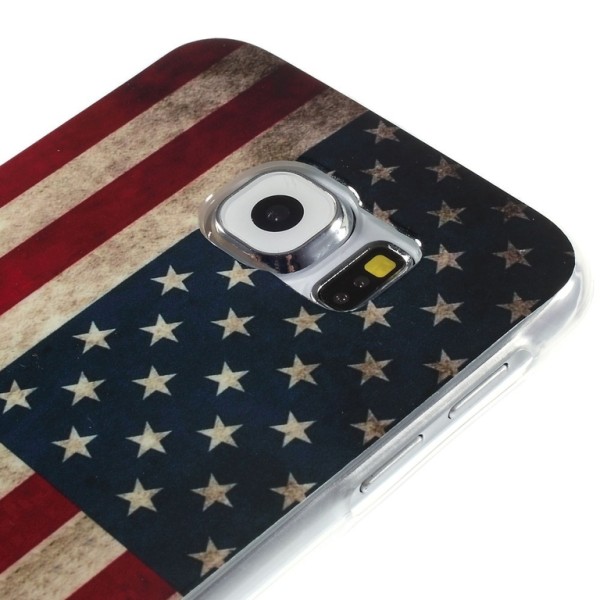 TPU Skal Samsung Galaxy S6 Retro US American Flag