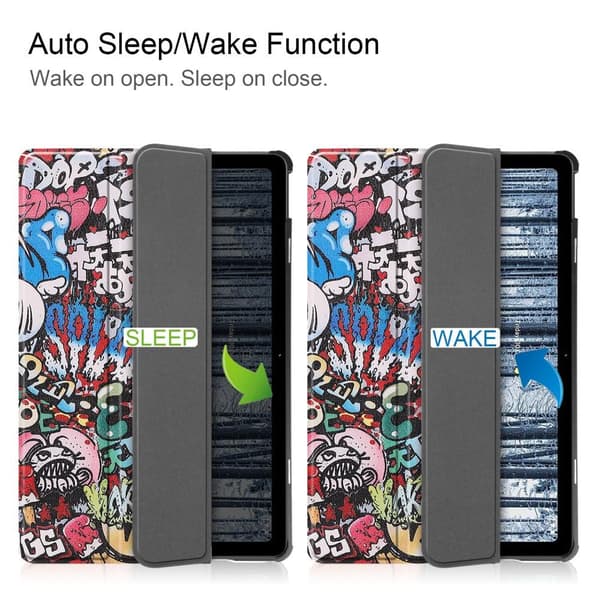 Nokia T21 Trifold Stand Sleep Wake Tabletcover - etui - Graffiti Multicolor