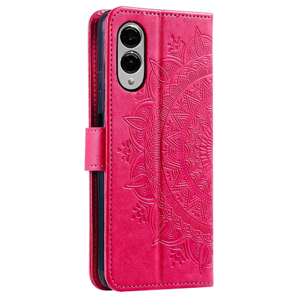 Samsung Galaxy S25 Edge -lompakkokotelon kuoren kuoren Mandala-kukkakuvio Pink
