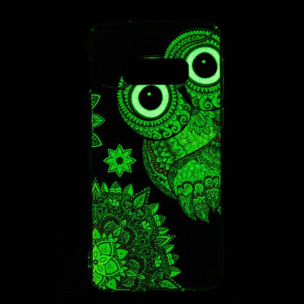Luminous Glow Pattern Printing TPU Case for Samsung Galaxy S10e - Owl Pattern Black