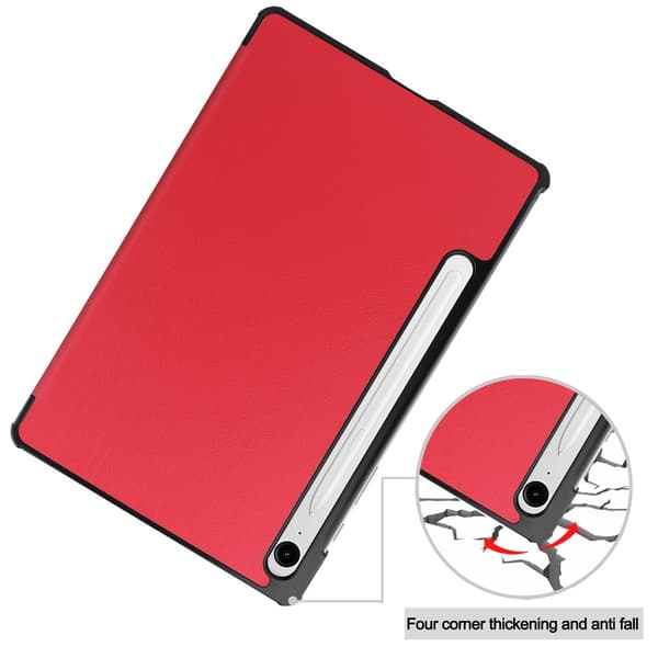For Samsung Galaxy Tab S10 Lite / S10 FE / S9 FE Deksel med Stativ - Rød Red