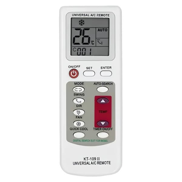 Fjärrkontroll Universal KT-109II för Air Conditioner AC luftkonditionering Vit