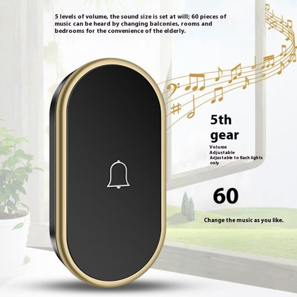 300m Wireless Alarm System Assault Alarm Emergency Help Black