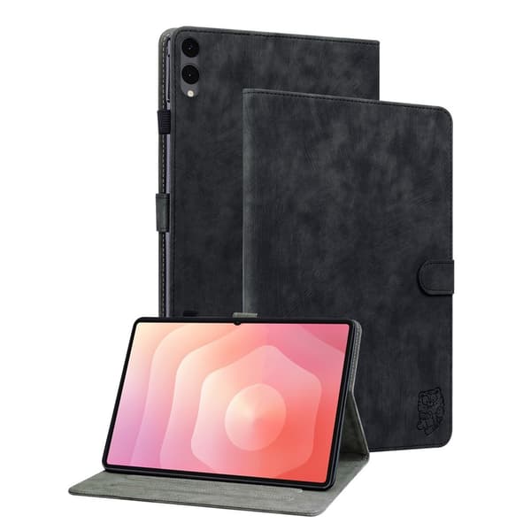 Surfplattefodral med tigertryck till Samsung Galaxy Tab S12+ Svart