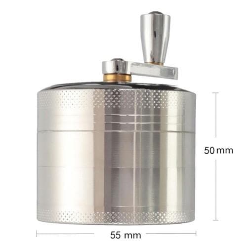 4 lagers Kvarn Tobak Örter Kryddor Kross Manuell Handvev 55 mm Silver