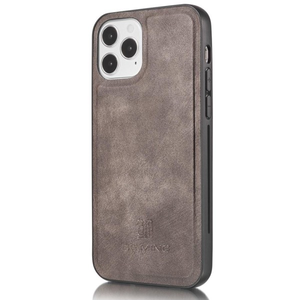 DG.MING iPhone 13 Split Läder Plånboksfodral - Coffee Brown