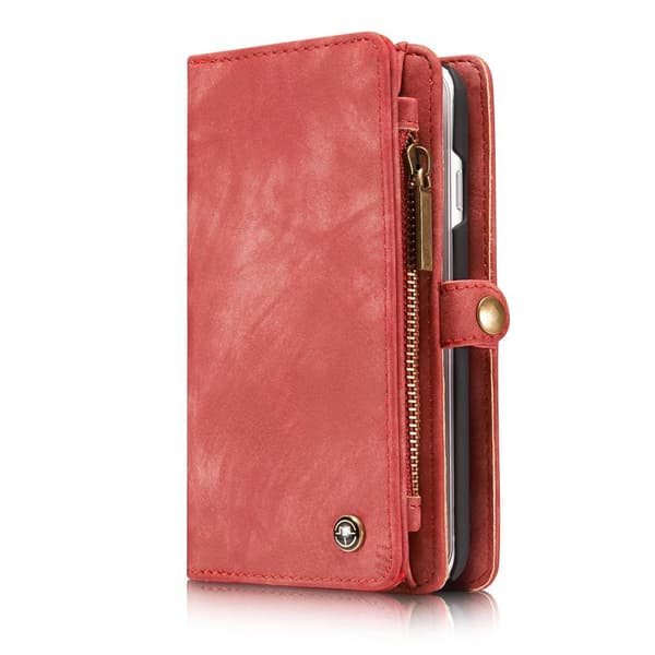CASEME iPhone 8/7/SE Retro Split Lommebok - cover I Lær - Rød Red
