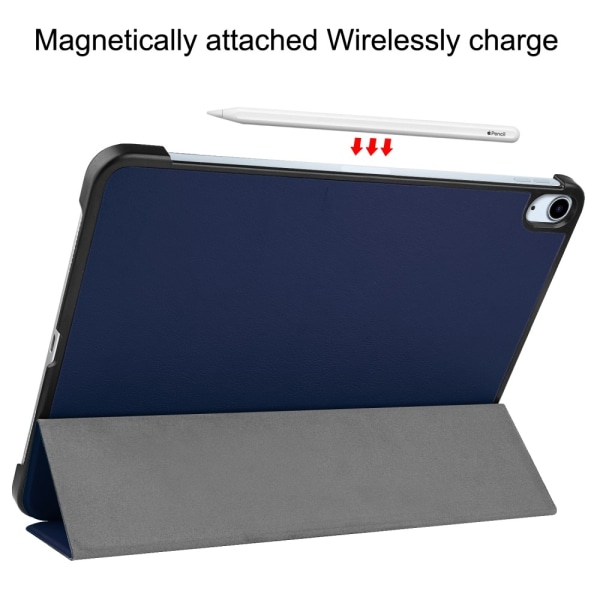 Til iPad Air 11 (2024) Etui Tre-fold Stativ Tablet Cover - MørkB Dark blue