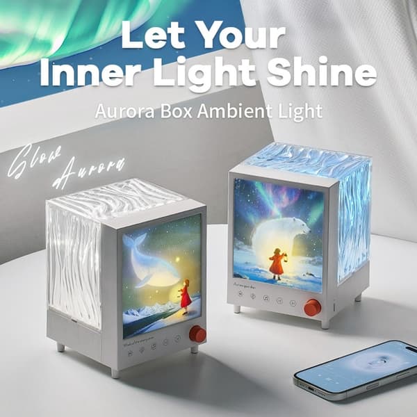 Starry Sky Choice Aurora Projektionslys Drømmeatmosfære Lampe Bluetooth Højttaler White