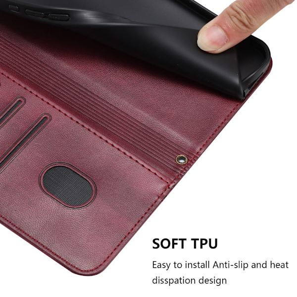 Til Motorola Edge 60 5G / 60 Fusion 5G Etui Pung Stand Retrostruktur Red