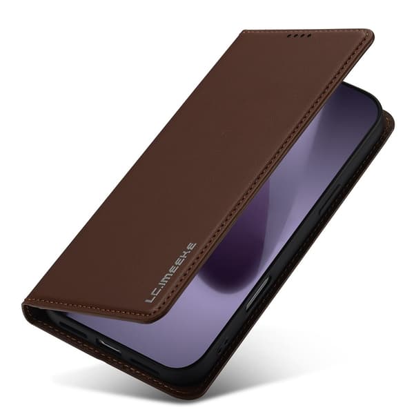LC.IMEEKE Telefonlommebokdeksel med støtteben til iPhone 18 Pro / 17 Pro Brown