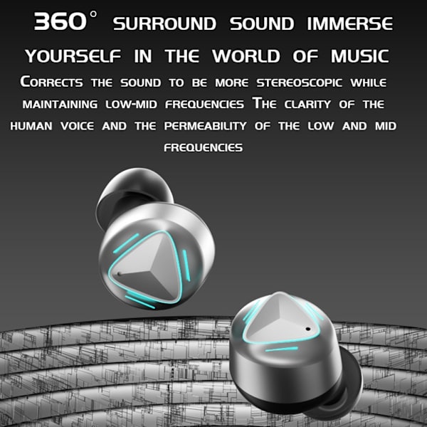 MK47 Mechanical Gaming Bluetooth In-ear Headset - Blå Blå