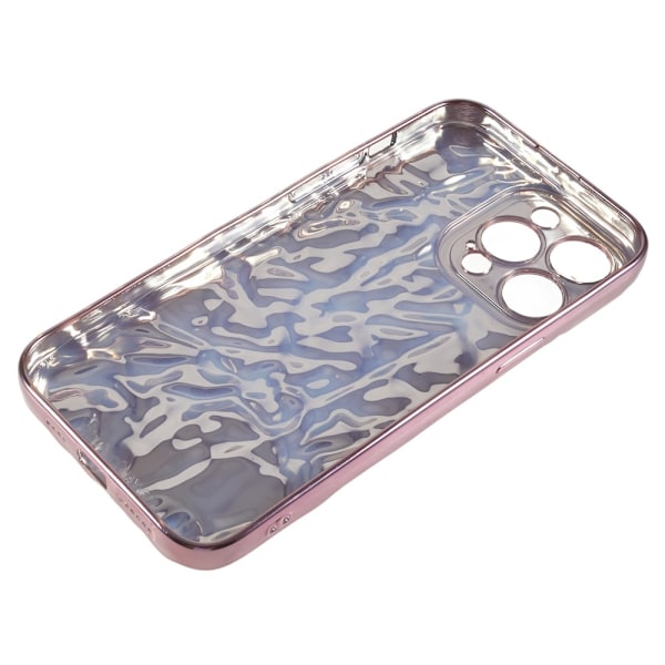 TPU-etui for iPhone 15 Pro Max med elektroplettering, rynket og ujevn overflate Pink