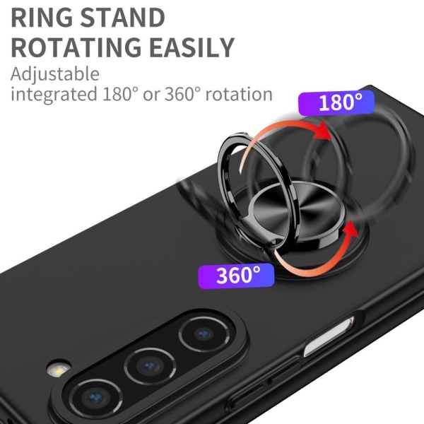 För Samsung Galaxy Z Fold5 5G Fodral Skal Ring bilfäste - svart Svart
