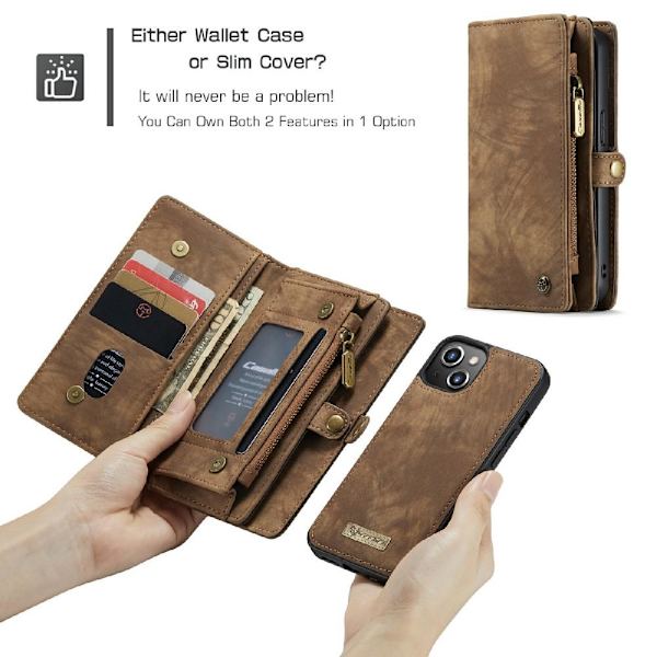 CASEME iPhone 13 Mini Retro plånboksfodral - Brun Brun