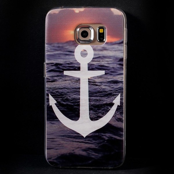 Samsung Galaxy S6 TPU skal Ankare / Anchor and Sea Lila