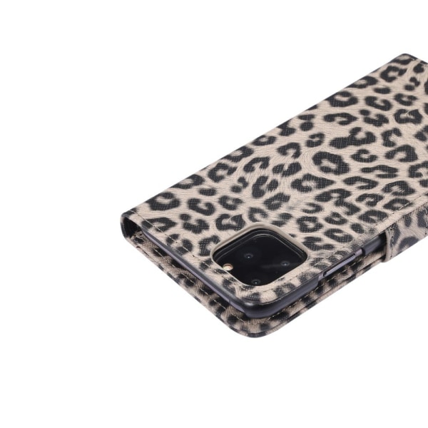 Leopard Pattern Wallet Mobiltelefoncover til iPhone 11 Pro Max Brown