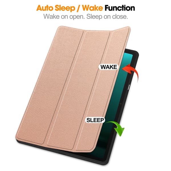 Trifoldet stativ Smart Taske til Samsung Galaxy Tab S10+ (S10 Plus) Gold