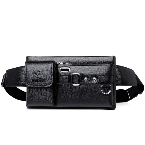 Crossbody Brysttaske Talje Fanny Pack Med Hul til Hovedtelefoner Black