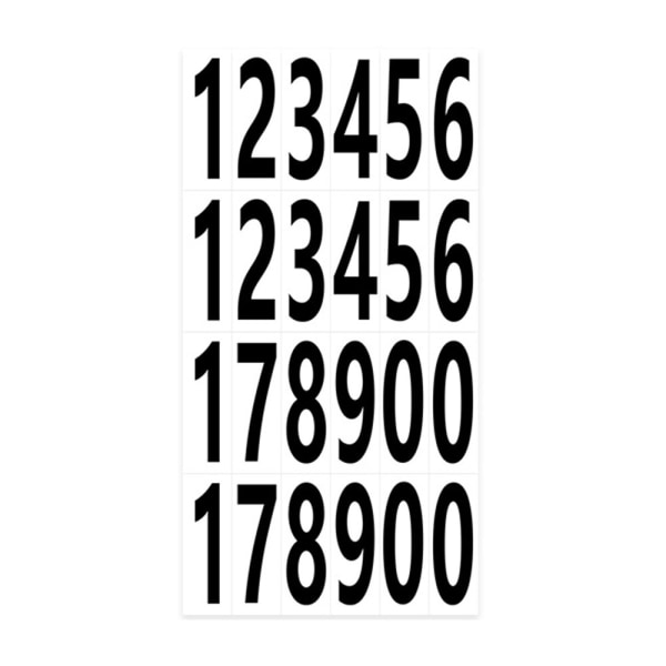 2 Ark 1,25 x 3,8 cm numeriska etikett klistermärken Siffror Black