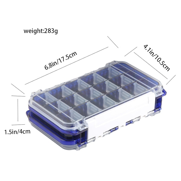 17,5x10,5x4cm opbevaringsboks til fiskegrej fiskekrog agn Dobbeltsidet Blue