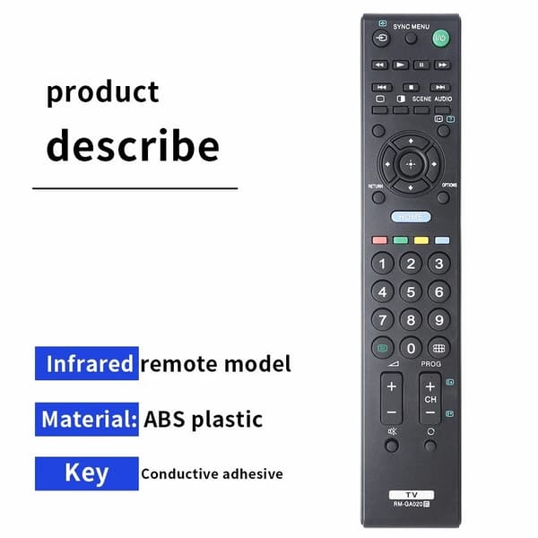 Fjernkontrollerstatning for RM-GA020 For Sony TV Black