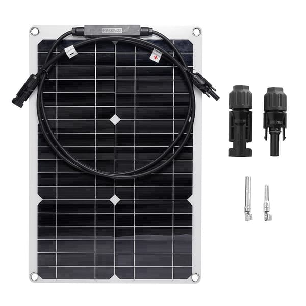 Solcellepanel 20W monokrystallinsk silisium bøyelig solcellepanel for RV / bil / yacht Black