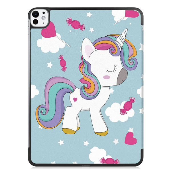 iPad Pro 11 (2024) Kotelo Auto Herää / Nuku Kolminkertainen Taittojalusta Tabletin Suoja - Unicorn Multicolor