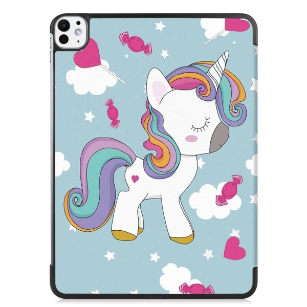 Till iPad Pro 11 (2024) Slim fit tri-fold fodral - Unicorn multifärg