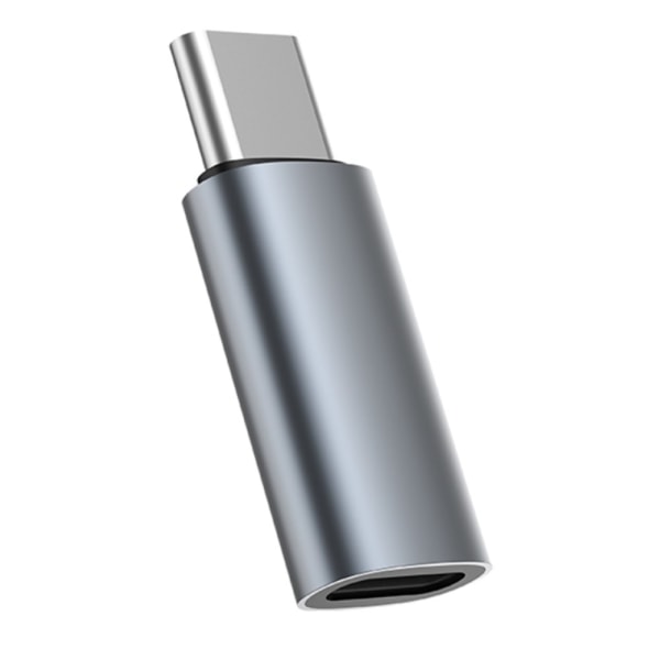 Muunnin USB-C-sovitin uros-USB-C-naaras 60 W Pikalataus Silver