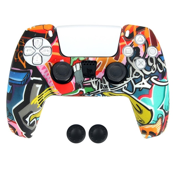 DATA FROG Silikondeksel for Sony Playstation 5 Gamepad med 2 Rocker Caps Multicolor