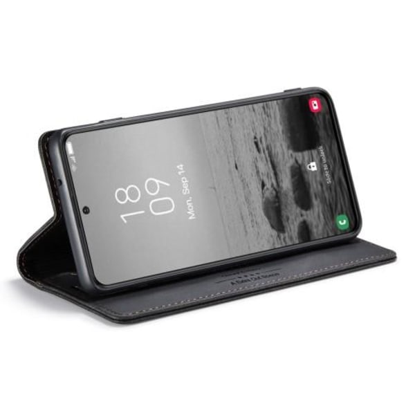 AUTSPACE A01 Retro tegnebog taske til Samsung Galaxy S23+ (Plus) - Sort Black