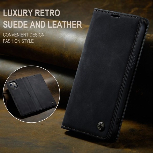 CASEME Retro tegnebog taske til iPhone 14 - sort Black