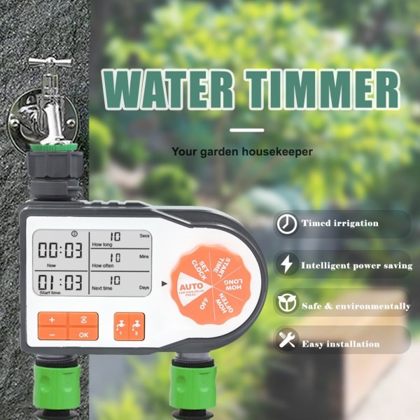 Dual channel irrigation timer automatic irrigation control Orange