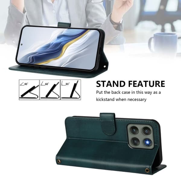 Til Motorola Edge 60 Pro 5G Etui Pung Stand Retrostruktur Green