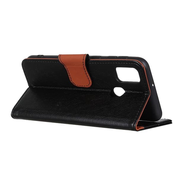 Nappa Texture Split Wallet Stand Kansi - OnePlus Nord N100 - Musta Black