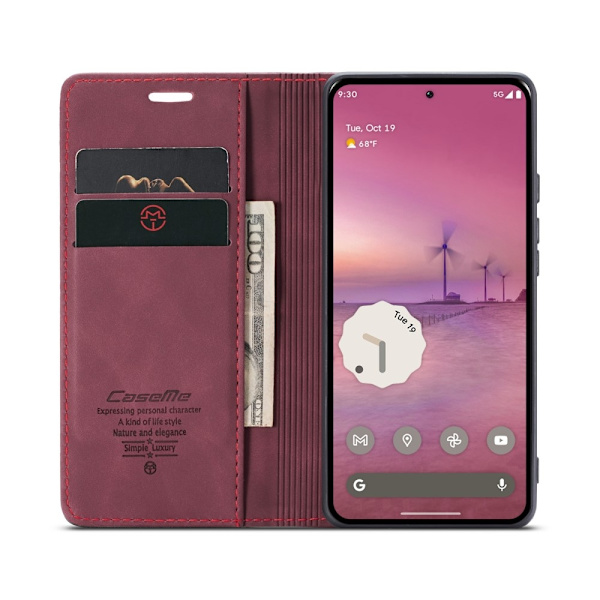 CASEME For Google Pixel 9 Pro XL Etui med Kortlomme og Stativ Red