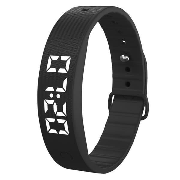 Smart armband vibrerande larm sömnövervakning digital display Svart