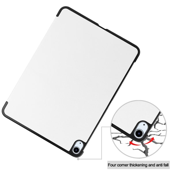 Til iPad Air 11 (2024) Etui Tre-fold Stativ Tablet Cover - Hvid White