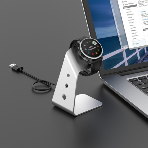 Til Garmin Venu 3 Venu 3S Vivoactiv 5 oplader opladningsdock Silver
