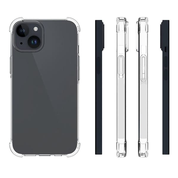 TPU + Akryl Anti-Fall Telefondeksel for iPhone 15 Transparent