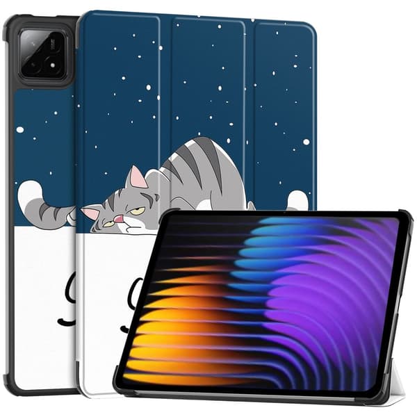 Slank Passform Dekselveske For Xiaomi Pad 7 Auto Vekking / Hvile - Katt Blue